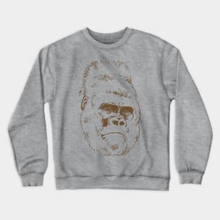 Gorilla Head Line Art Crewneck Sweatshirt